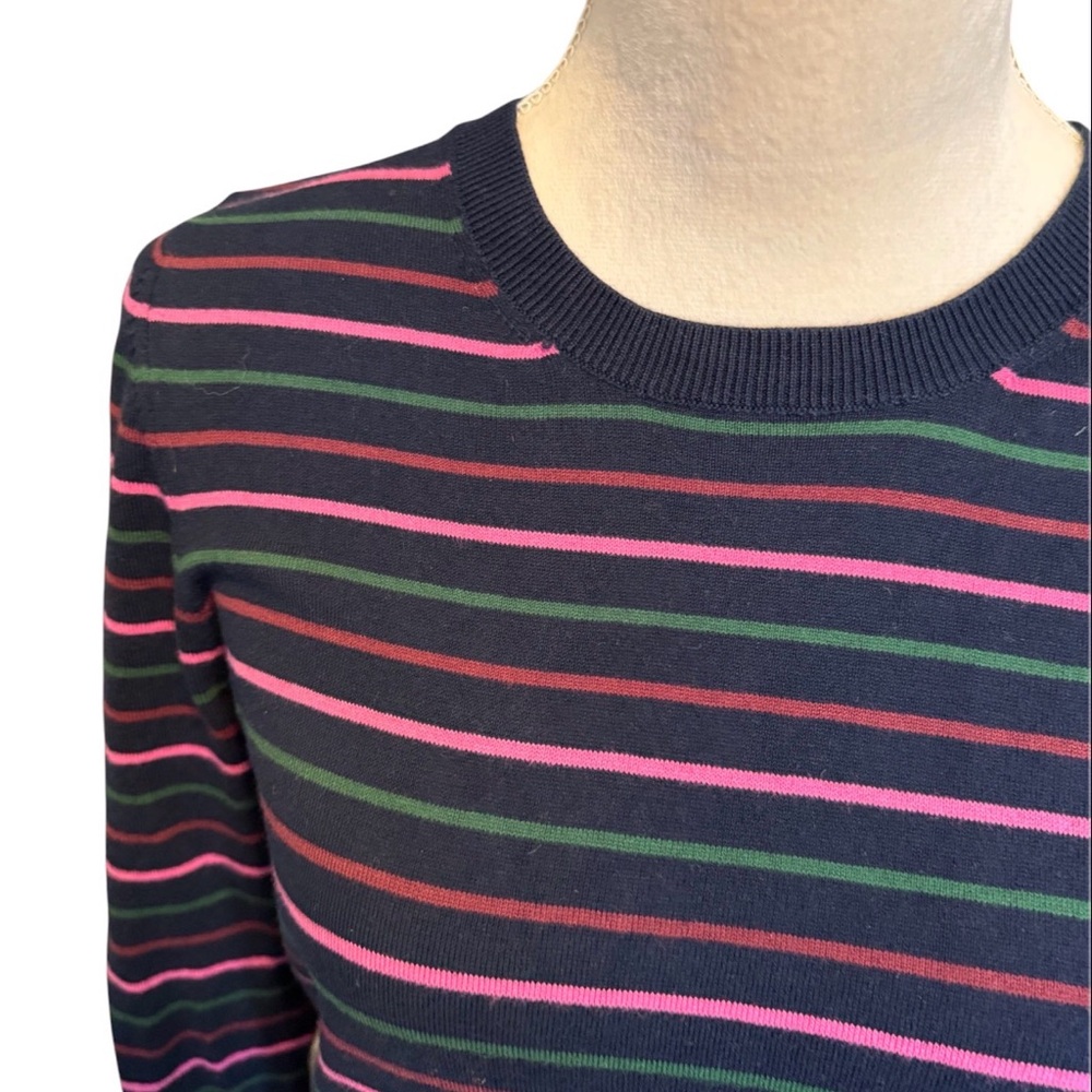 BODEN - Maria Knitted Midi Dress Navy And Pink - Picture 4 of 7